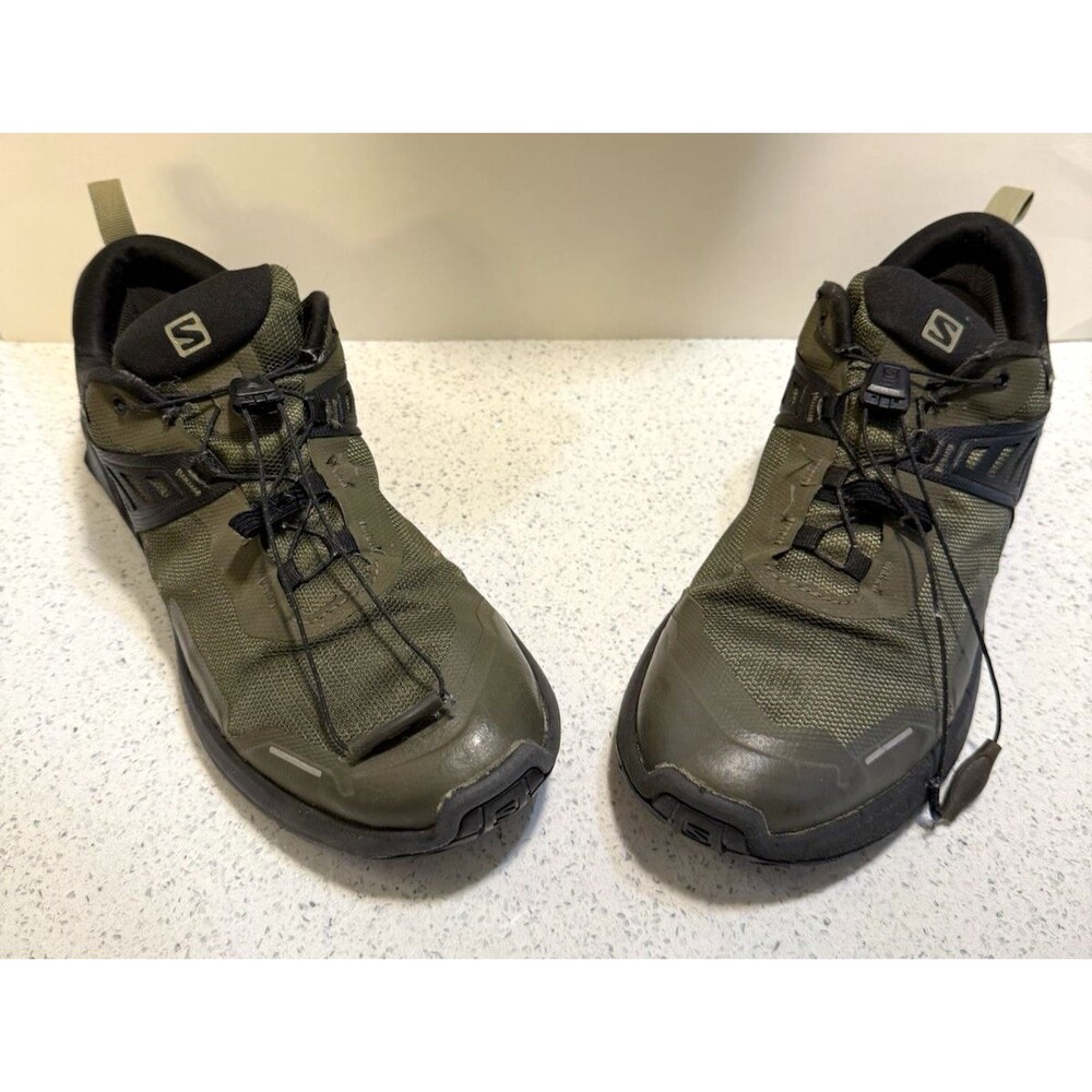 Salomon X Raise Gore Tex Hiking Trail Running Green Gray Shoes 410416 Sz 7.5